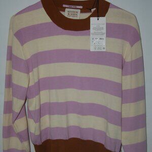 Scotch & Soda Purple and Cream Striped Sweater